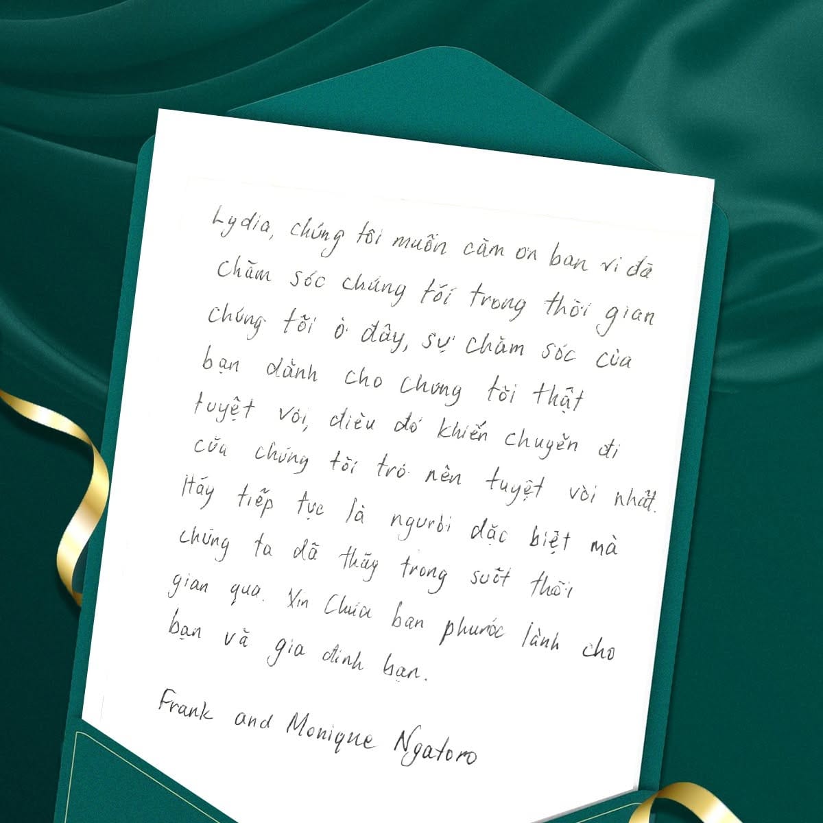 Words that touch the soul: The emotional moment when our team received this truly special gift.