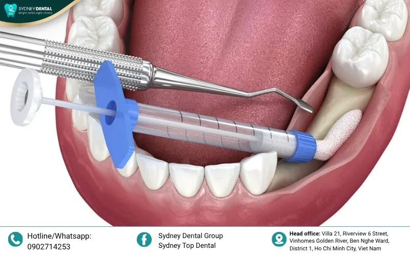 The bone grafting process creates a solid foundation.